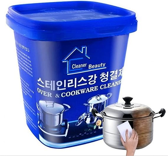 Powerful Stainless Steel Cookware Cleaning Paste Household Kitchen Cleaner Washing Pot Bottom Scale Strong Cream Detergent,Oven Cookware Cleaner