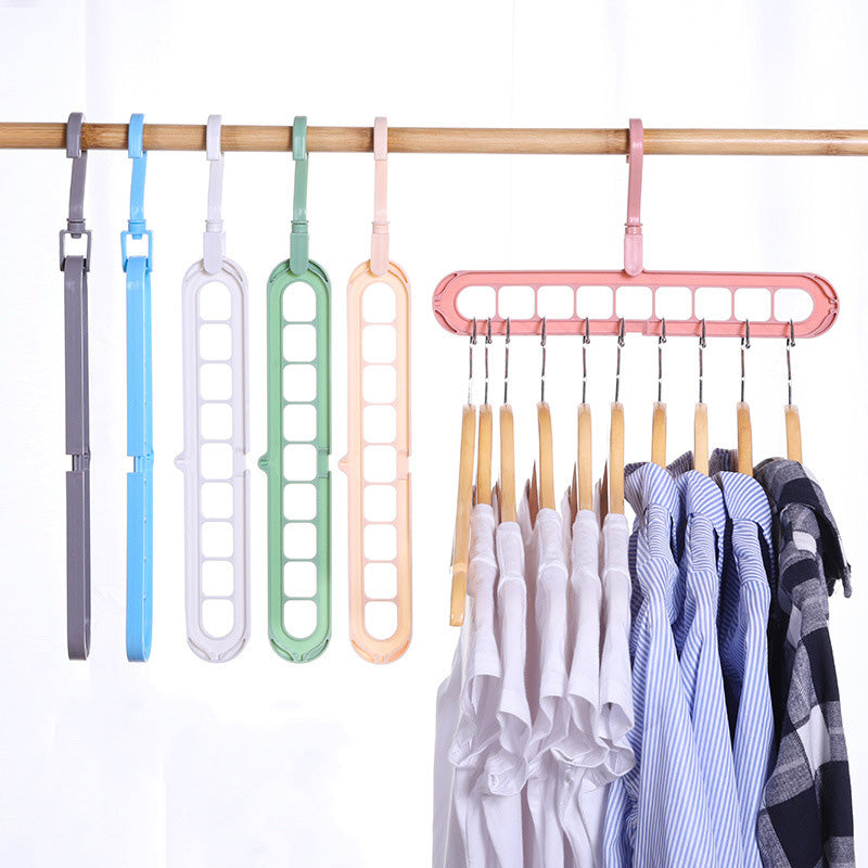 ✅Pack Of 6 ✅360 Rotating 9-Hole Magic Hanger - Multi-Function Space Saving Drying Clothes Storage Hanger