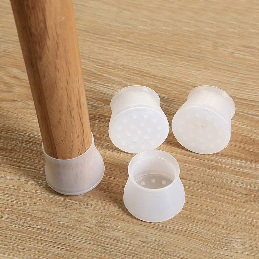 Pack Of 12 - Silicone Cap Chair Leg Pad Furniture Table Feet Non-Slip Round Cover Floor Protector Furniture Leg Cover