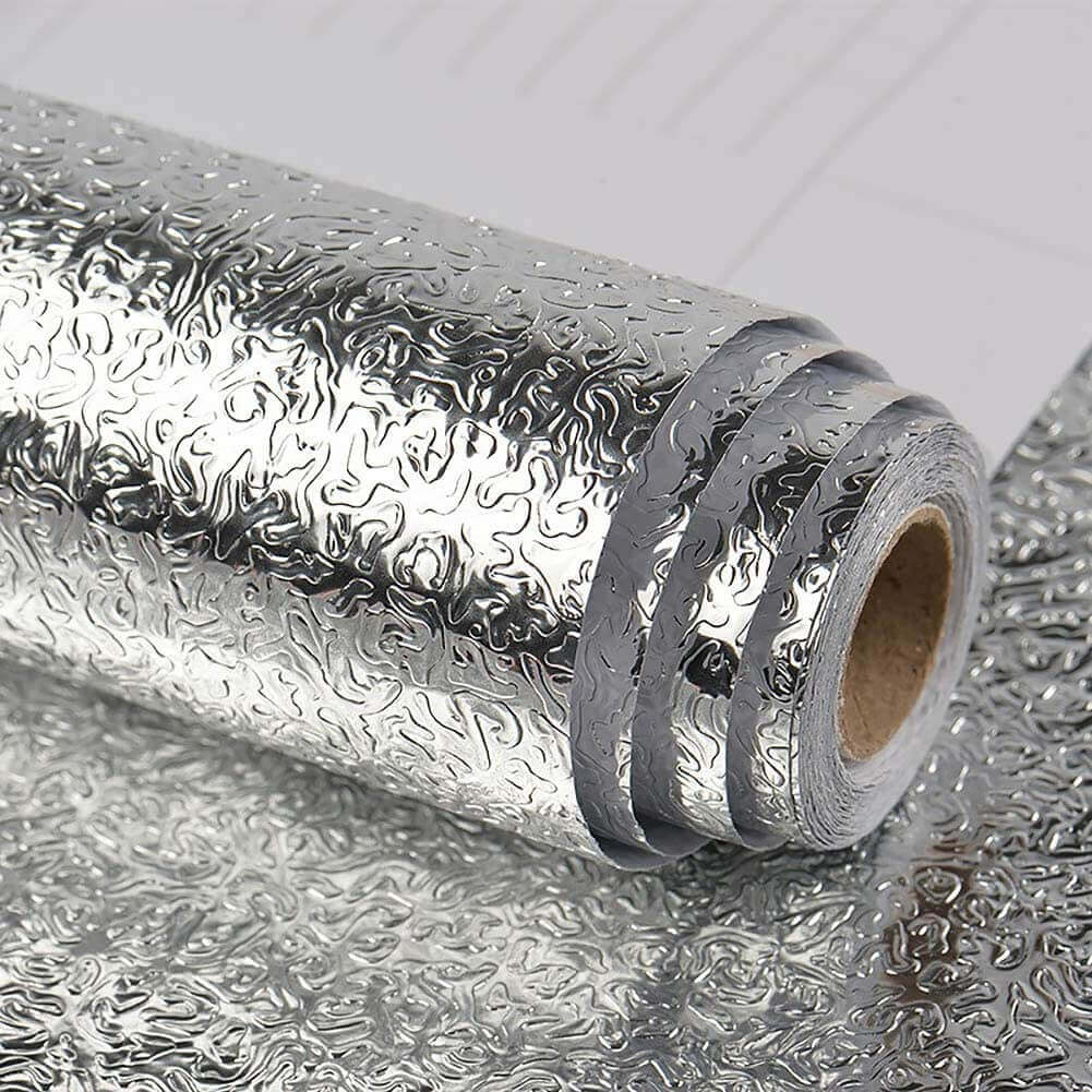 ✅ Pack Of 3 Roll ✅Self Adhesive Kitchen Oil Proof Waterproof Kitchen Aluminum Foil Roll