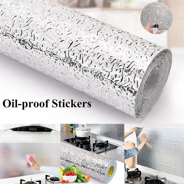✅Pack Of 2 ✅Self Adhesive Kitchen Oil Proof Waterproof Kitchen Aluminum Foil Roll
