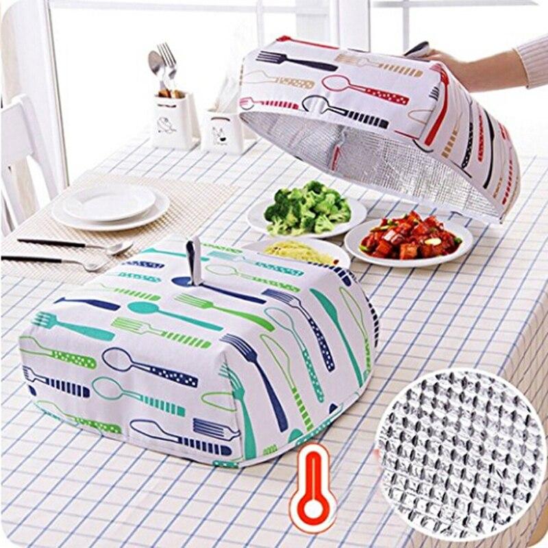✅Pack Of 2 ✅Foldable Food Covers Keep Warm Hot Aluminum Foil Food Cover Dishes Insulation Anti Fly Mosquit Kitchen Gadgets Accessories