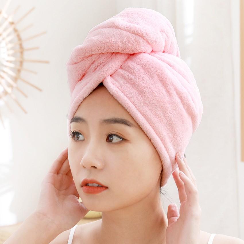 Hair dryer Cap Towel , Microfiber Hair Towel Turban With Button