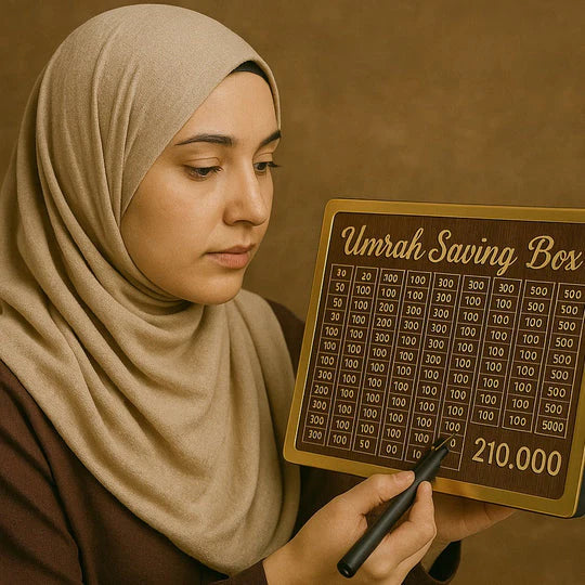 Umrah Saving Box - Wooden Islamic Money Saving Box -Luxury Wooden Umrah Saving Box