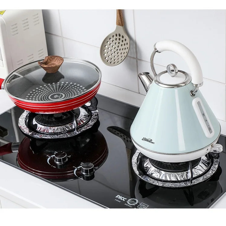 10PCS Aluminum Foil Gas Stove Burner Covers Disposable Oil-Proof Liners Kitchen Cooking Protector Easy Clean Stove Guard