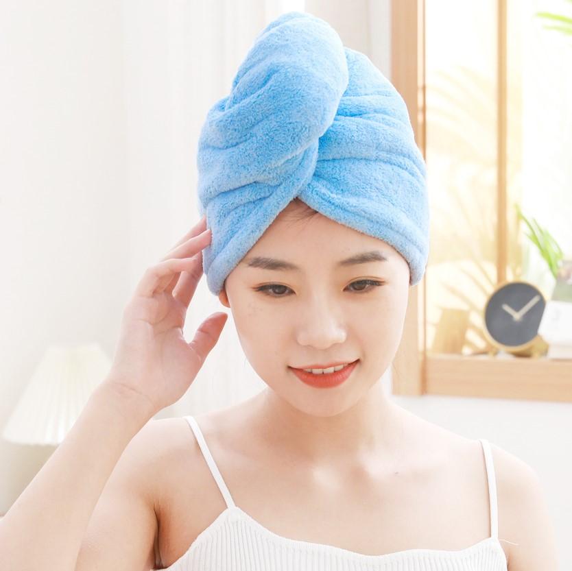 ( PACK OF 2 Towel ) Hair dryer Cap Towel , Microfiber Hair Towel Turban With Button