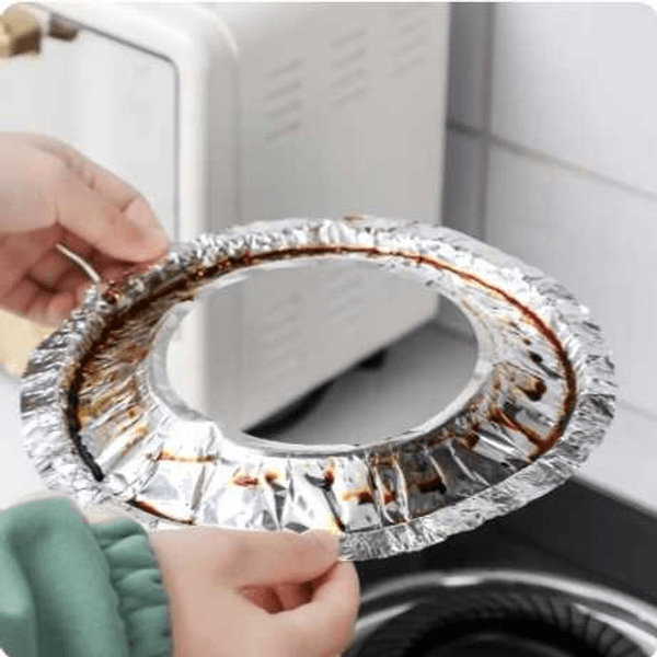 10PCS Aluminum Foil Gas Stove Burner Covers Disposable Oil-Proof Liners Kitchen Cooking Protector Easy Clean Stove Guard